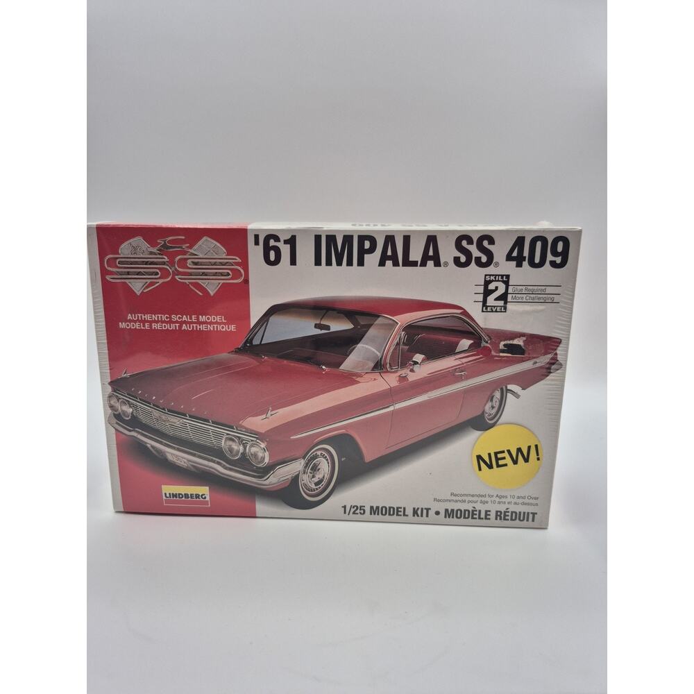 Lindberg '61 Impala SS 409 1/25 Model Kit #672163 1996 Brand New Sealed